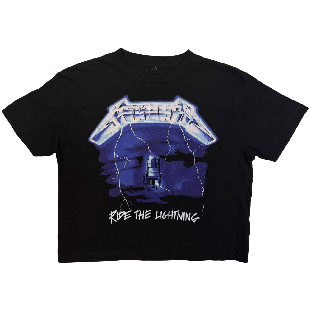 Metallica - Ride The Lightning Crop top - Zwart